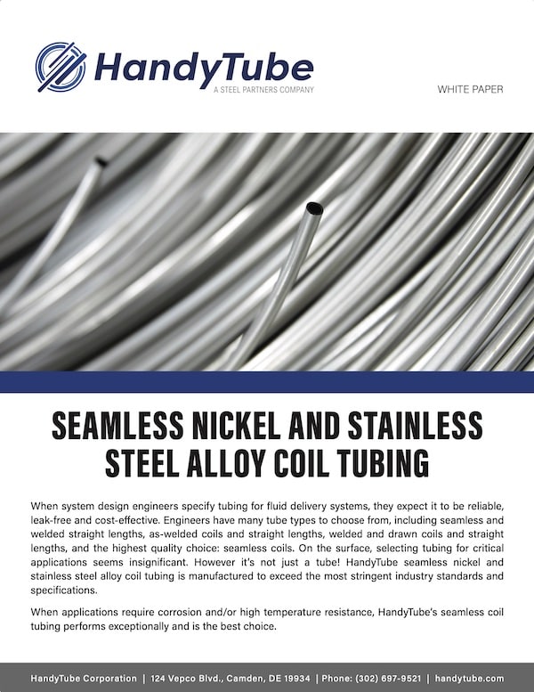Seamless Nickel and Stainless Steel Alloy Coil Tubing